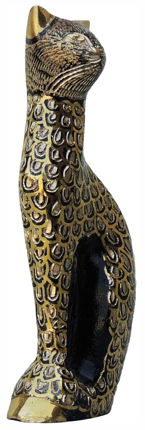 Brass Showpiece Cat Statue 0.424kg